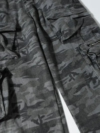 Men's Camouflage Cargo Jeans with Multi-Pockets