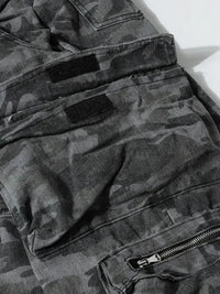 Men's Camouflage Cargo Jeans with Multi-Pockets