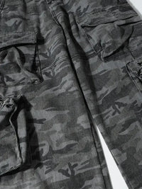 Men's Camouflage Cargo Jeans with Multi-Pockets