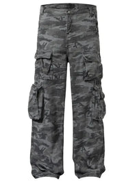 Men's Camouflage Cargo Jeans with Multi-Pockets