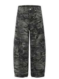 Men's Camouflage Cargo Wide Leg Jeans