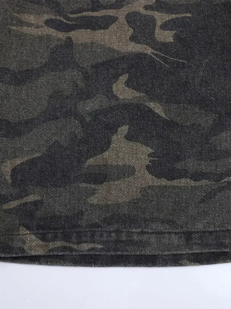 Men's Camouflage Denim Cargo Shorts