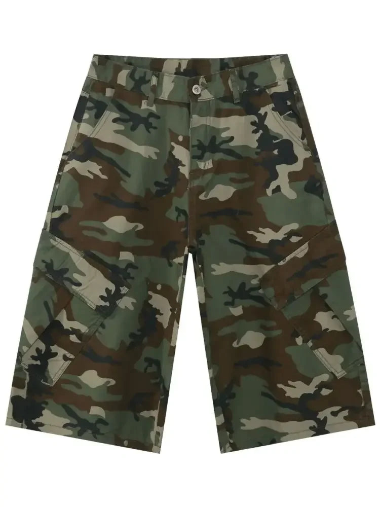 Men's Camouflage Denim Cargo Shorts