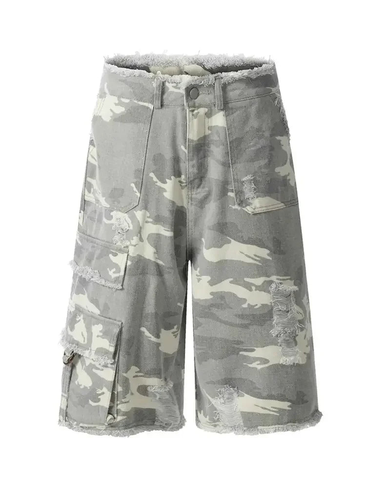 Men's Camouflage Denim Shorts