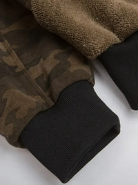Men's Camouflage Faux Fur Hood Jacket