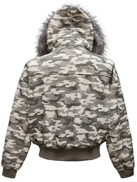 Men's Camouflage Faux Fur Hood Jacket