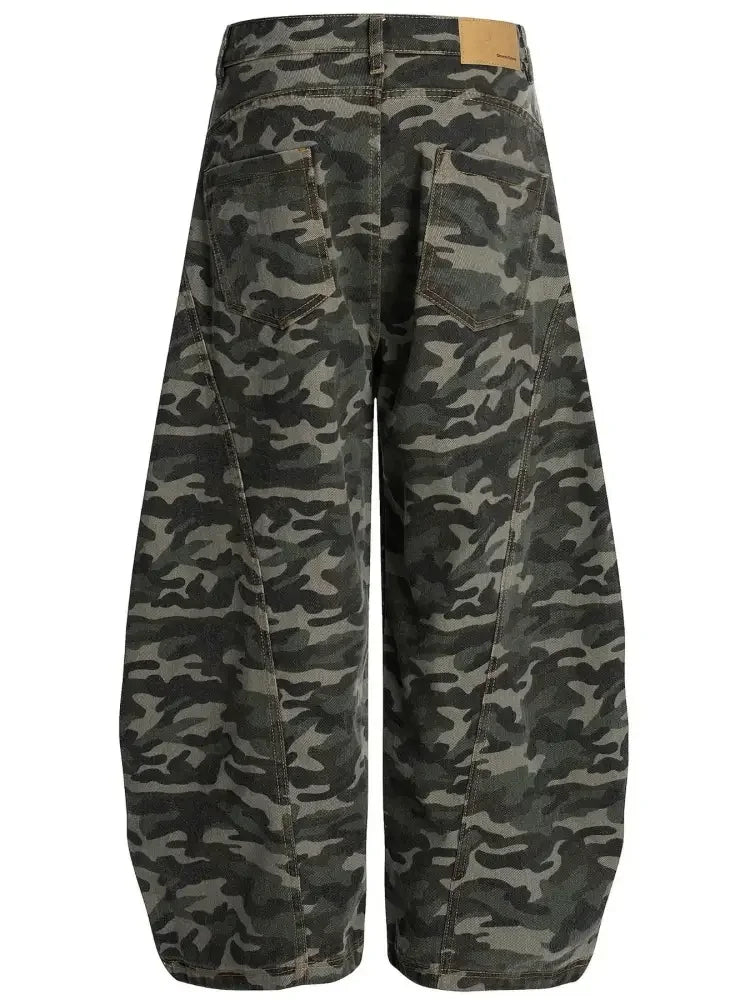 Men's Camouflage Wide Leg Cargo Jeans