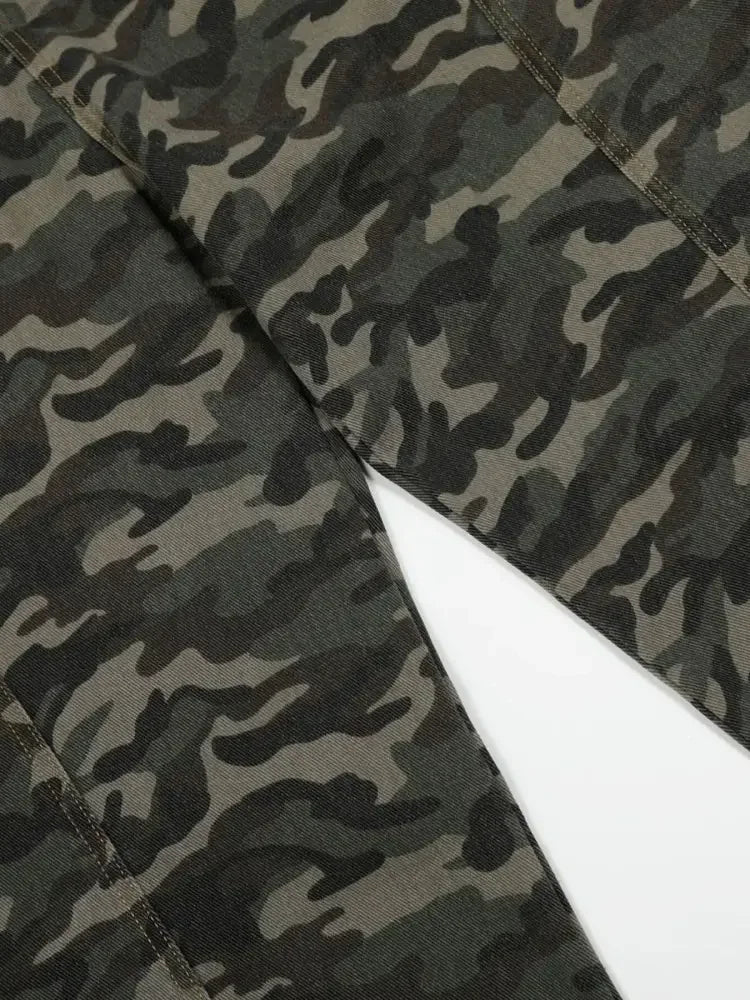 Men's Camouflage Wide Leg Cargo Jeans