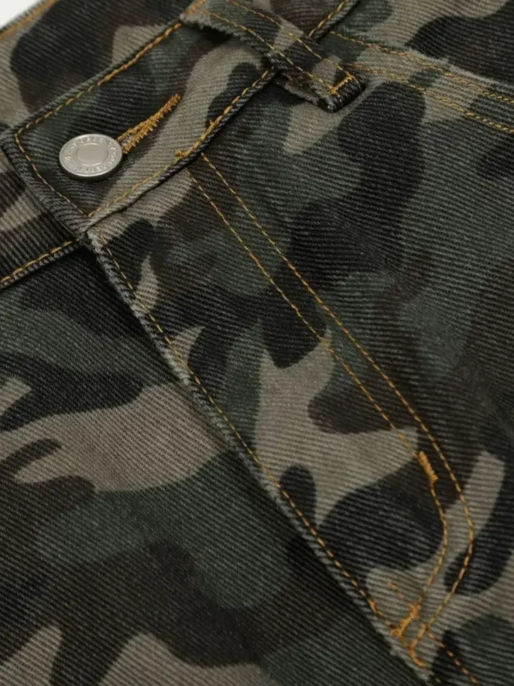 Men's Camouflage Wide Leg Cargo Jeans