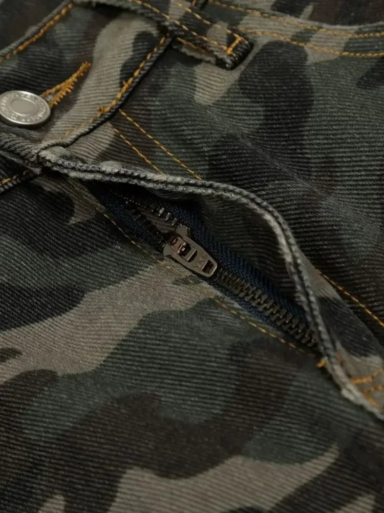 Men's Camouflage Wide Leg Cargo Jeans
