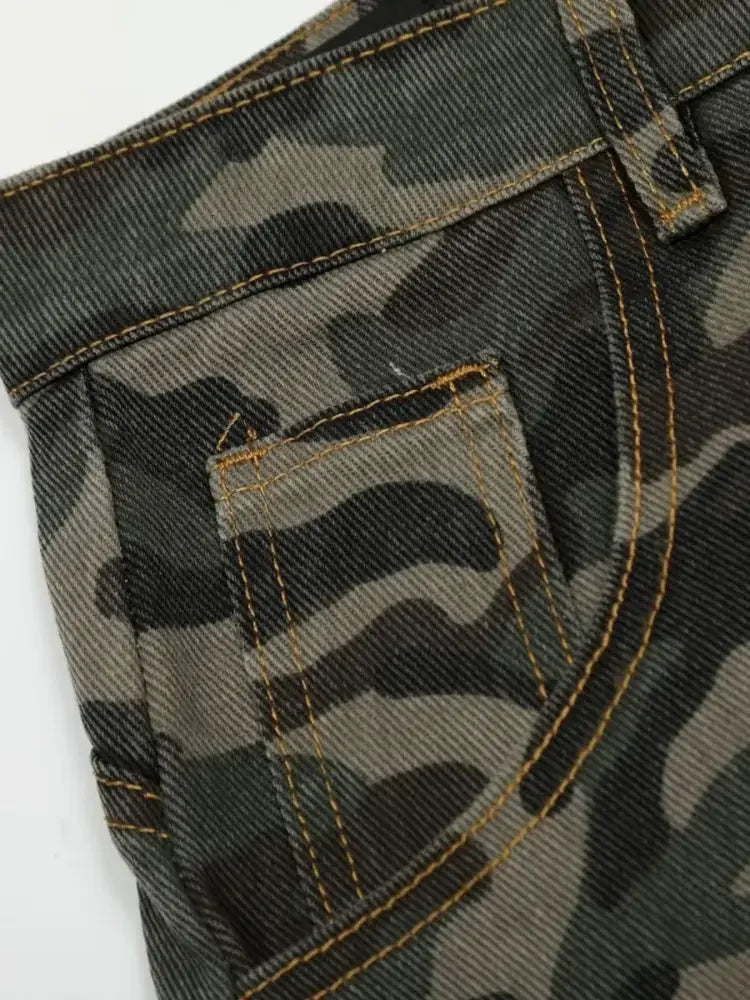 Men's Camouflage Wide Leg Cargo Jeans