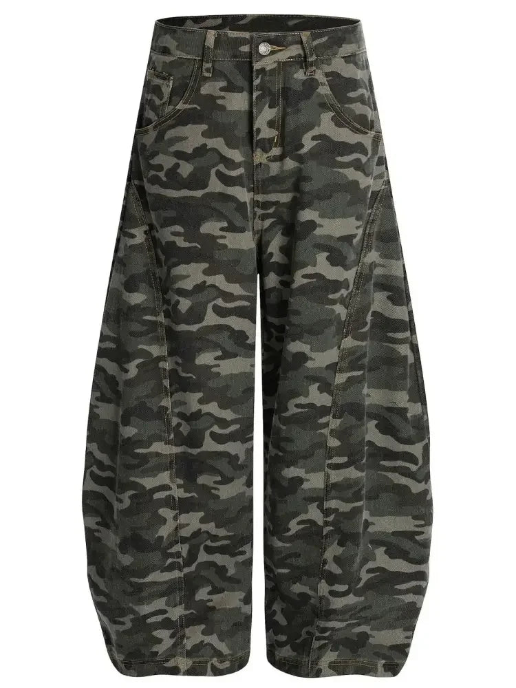 Men's Camouflage Wide Leg Cargo Jeans