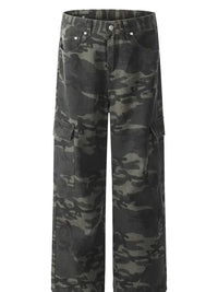 Men's Camouflage Wide Leg Cargo Jeans