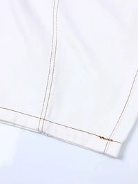 Men's Cargo Curved Jeans with Contrast Stitching