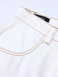 Men's Cargo Curved Jeans with Contrast Stitching