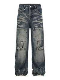 Men's Cargo Pocket Wide Leg Jeans