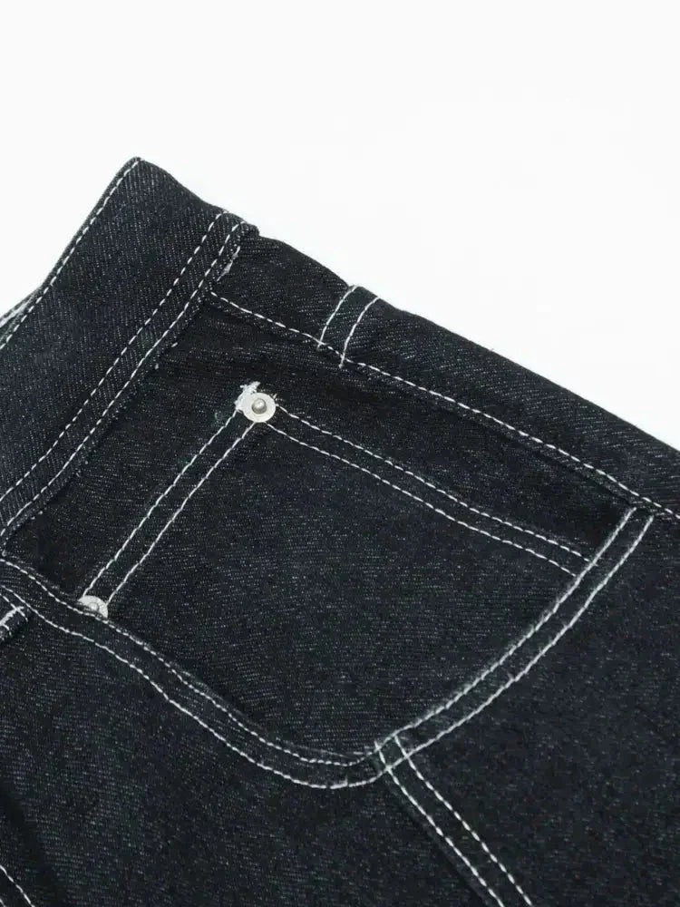 Men's Cargo Straight Jeans with Contrast Stitching - Update AvenueTrendsi100400413927193100400413927193Men's Cargo Straight Jeans with Contrast StitchingDark Blue