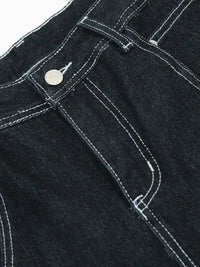 Men's Cargo Straight Jeans with Contrast Stitching - Update AvenueTrendsi100400413927193100400413927193Men's Cargo Straight Jeans with Contrast StitchingDark Blue