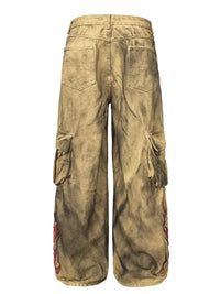Men's Cargo Wide Leg Denim Jeans