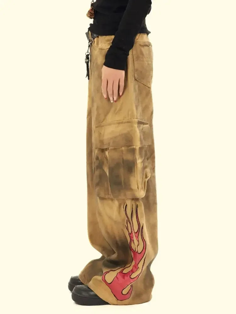 Men's Cargo Wide Leg Denim Jeans