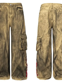 Men's Cargo Wide Leg Denim Jeans
