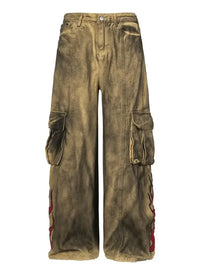 Men's Cargo Wide Leg Denim Jeans