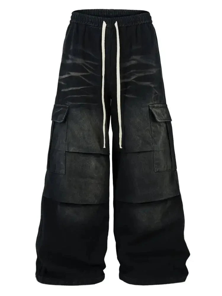 Men's Cargo Wide - Leg Jeans with Drawstring - Update AvenueTrendsi100400367116837100400367116837Men's Cargo Wide - Leg Jeans with DrawstringBlack