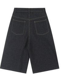 Men's Cartoon Embroidered Detail Wide Leg Denim Shorts - Update AvenueTrendsi100400281893283100400281893283Men's Cartoon Embroidered Detail Wide Leg Denim ShortsBlack