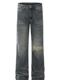 Men's Cat's whisker Washed Distressed Straight Jeans - Update AvenueTrendsi100400309019290100400309019290Men's Cat's whisker Washed Distressed Straight JeansBlue