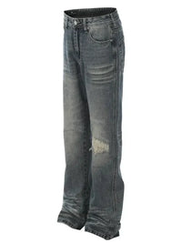 Men's Cat's whisker Washed Distressed Straight Jeans - Update AvenueTrendsi100400309019290100400309019290Men's Cat's whisker Washed Distressed Straight JeansBlue
