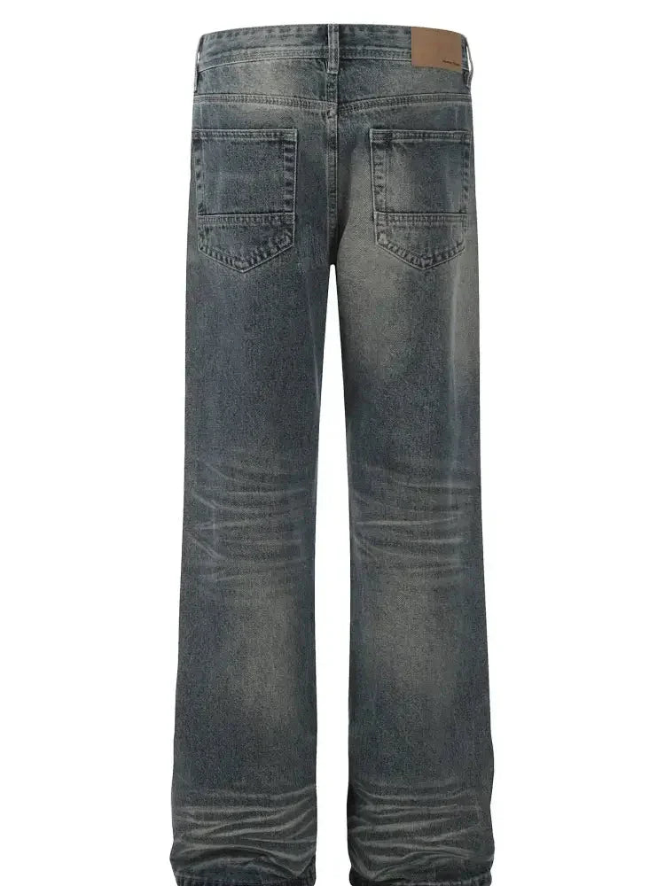 Men's Cat's whisker Washed Distressed Straight Jeans - Update AvenueTrendsi100400309019290100400309019290Men's Cat's whisker Washed Distressed Straight JeansBlue