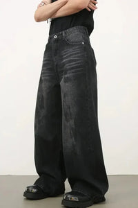 Men's Cat's Whisker Wide Leg Jeans - Update AvenueTrendsi100400533085280100400533085280Men's Cat's Whisker Wide Leg JeansBlack