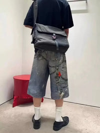 Men's Chain Print Denim Shorts