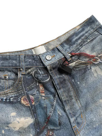 Men's Chain Print Denim Shorts