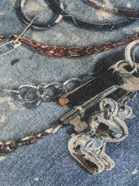 Men's Chain Print Denim Shorts