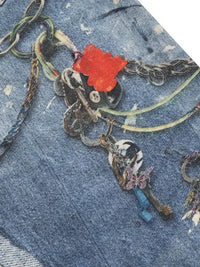 Men's Chain Print Denim Shorts