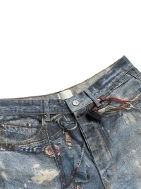 Men's Chain Print Denim Shorts