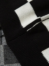 Men's Checkered Heart Pattern Sweater Vest