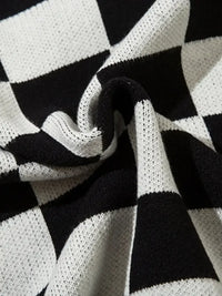Men's Checkered Heart Pattern Sweater Vest