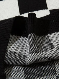 Men's Checkered Heart Pattern Sweater Vest