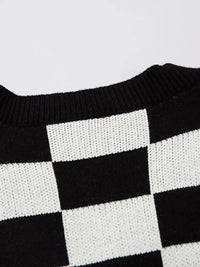 Men's Checkered Heart Pattern Sweater Vest
