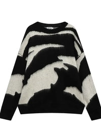 Men's Contrast Round Neck Long Sleeve Sweater