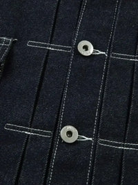 Men's Contrast Stitching Button Up Denim Jacket