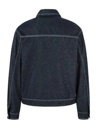 Men's Contrast Stitching Button Up Denim Jacket