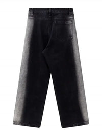 Men's Contrast Wide Leg Jeans