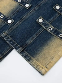 Men's Contrast Wide Leg Jeans