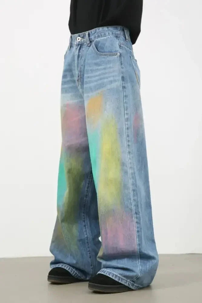 Men's Contrast Wide Leg Jeans - Update AvenueTrendsi100400366283795100400366283795Men's Contrast Wide Leg JeansMedium