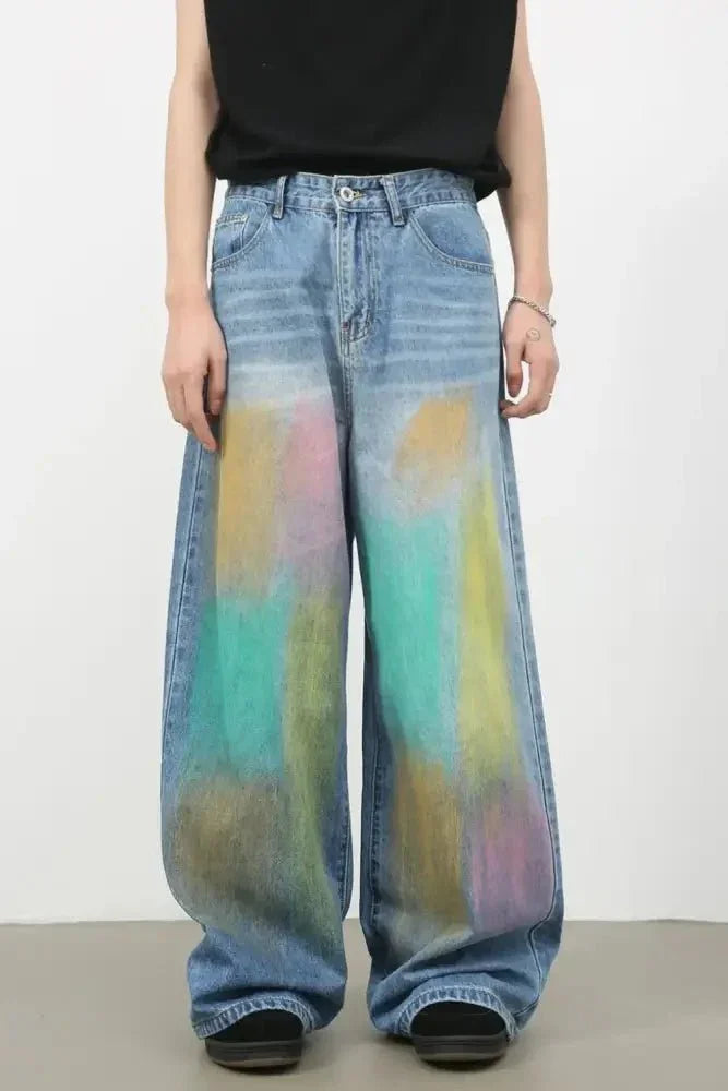 Men's Contrast Wide Leg Jeans - Update AvenueTrendsi100400366283795100400366283795Men's Contrast Wide Leg JeansMedium