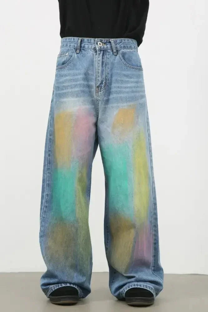 Men's Contrast Wide Leg Jeans - Update AvenueTrendsi100400366283795100400366283795Men's Contrast Wide Leg JeansMedium