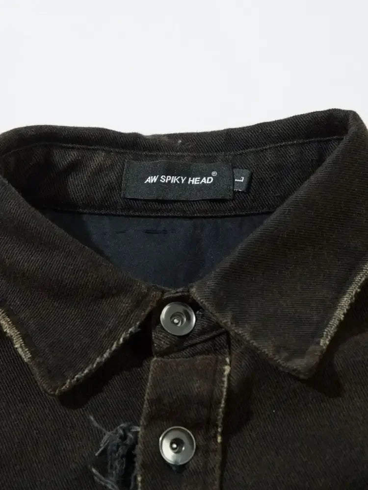 Men's Cross Button Up Oversized Denim Shirt